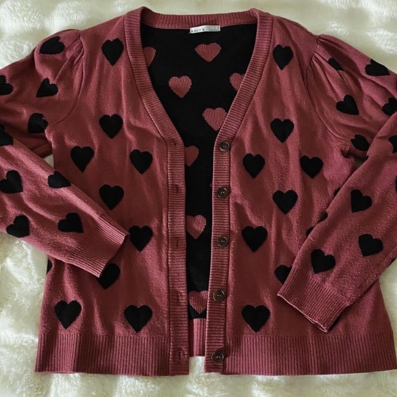 HEARTS Cardigan. By Kaily K from Nordstrom Rack. Size L. - Picture 2 of 2